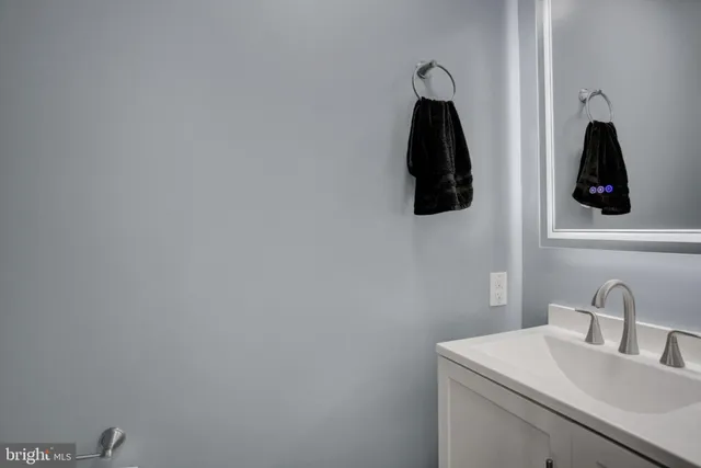 a close view of cabinet and a vanity