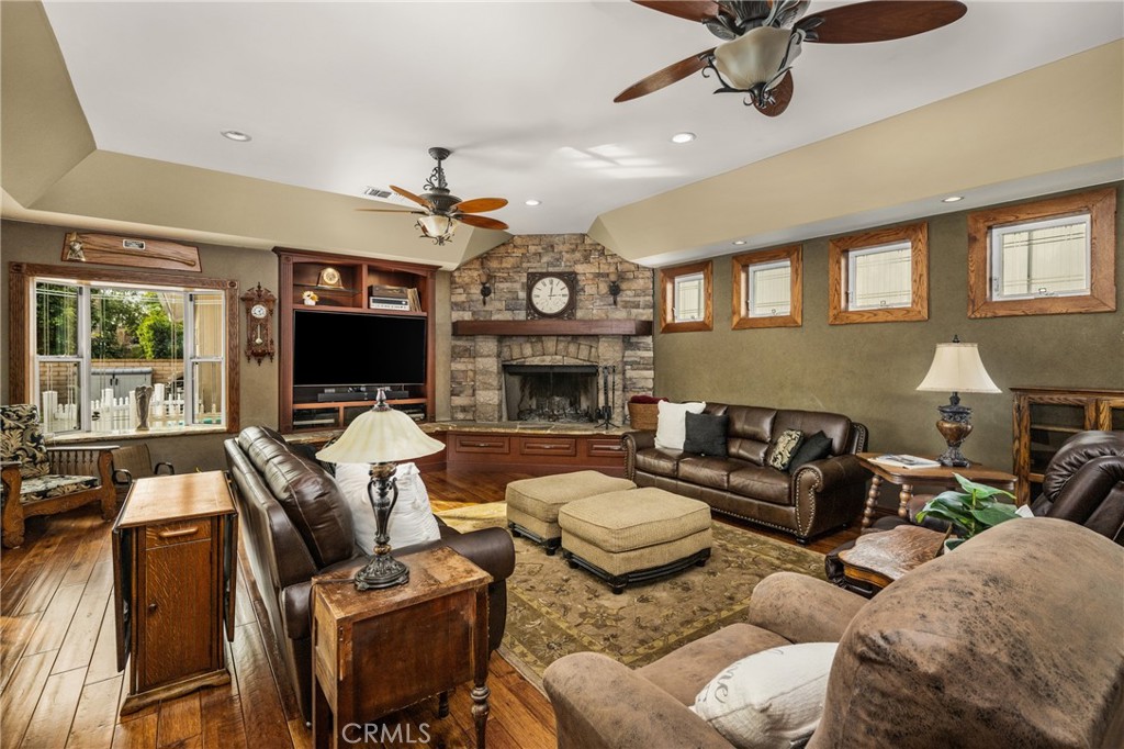 6071 Sun View Road Yorba Linda, CA 92886 - Photo 22 of 65 Beautiful stone fireplace with hearth