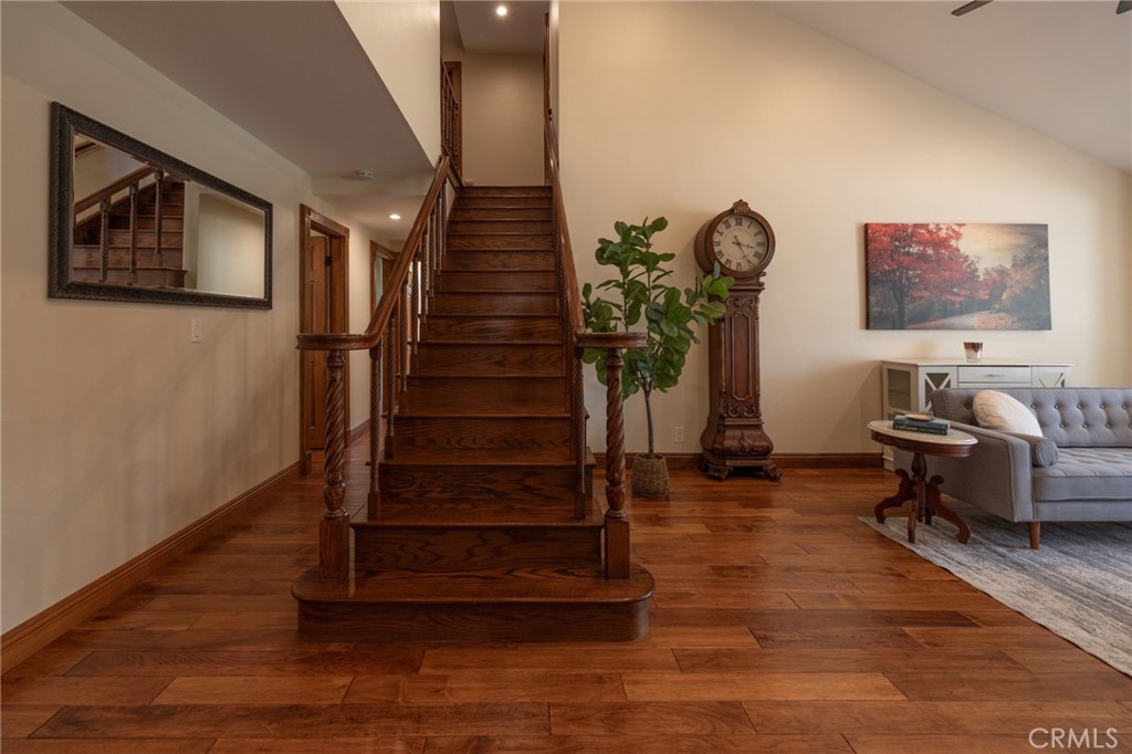 6071 Sun View Road Yorba Linda, CA 92886 - Photo 28 of 49 a view of entryway and hall with wooden floor