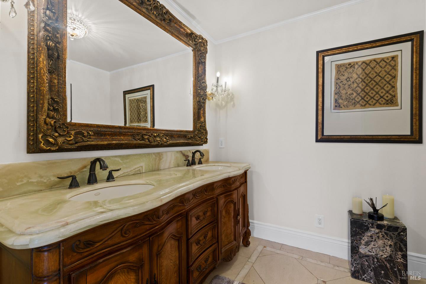 3001 Sears Point Road Sonoma, CA 95476 - Photo 29 of 52 a bathroom with a granite countertop sink and a mirror