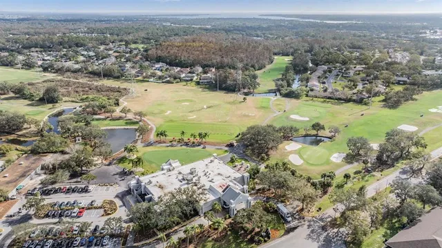 a view of a city with mountains in the background
