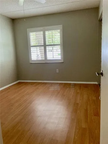 an empty room with a window