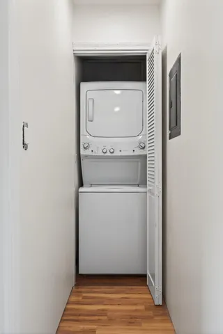 a utility room with washer and dryer