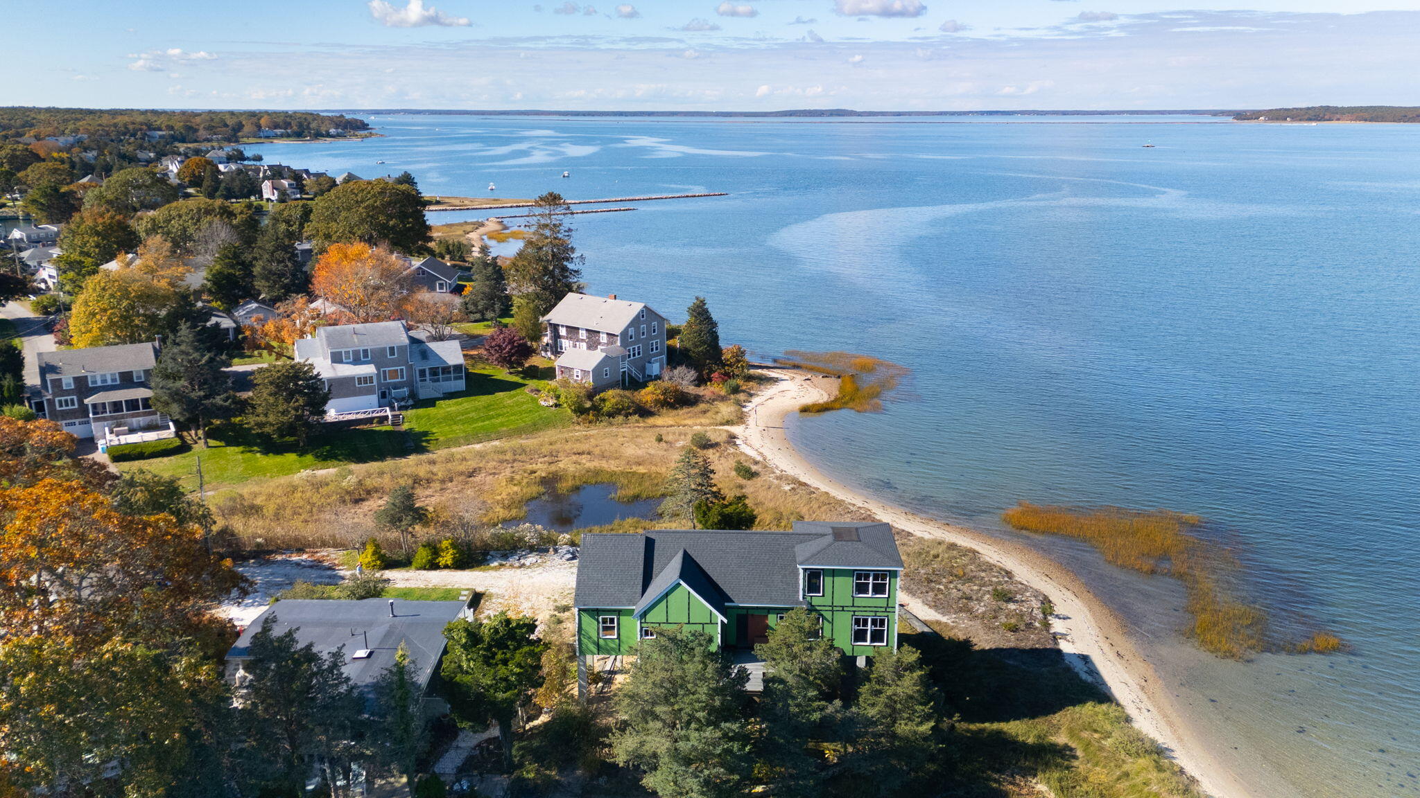 14 Navajo Road Pocasset, MA 02559 - Photo 8 of 19 an aerial view of a house with a ocean view