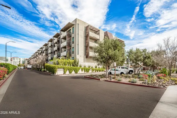 a front view of a building