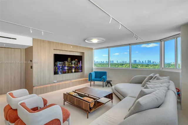 a view of a city with tall buildings