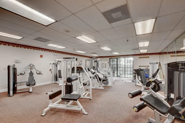 a gym hall with exercise machine