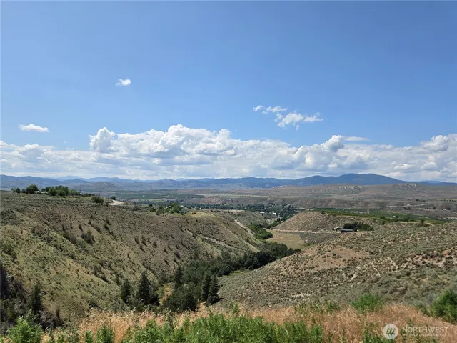 an aerial view of a backyard