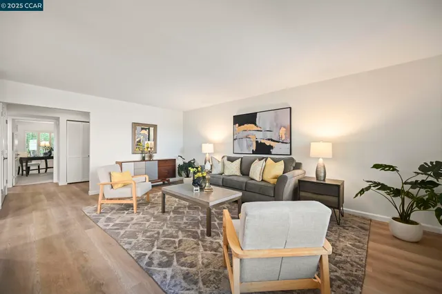 a living room with furniture