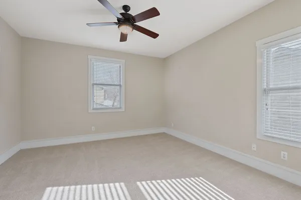 a bed room with a bed and a plant