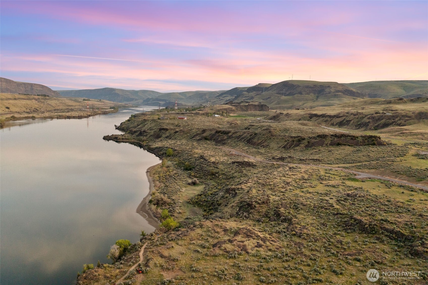 a view of lake with mountain