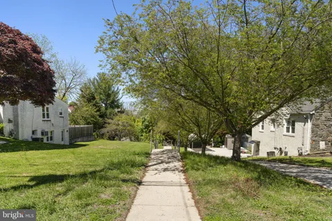 a very nice looking yard with large trees