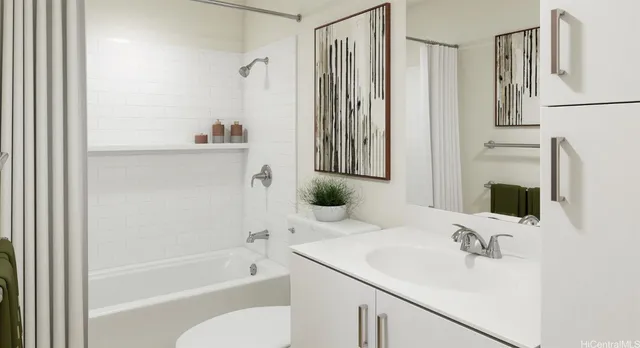 a view of a tennis ground with a large pool