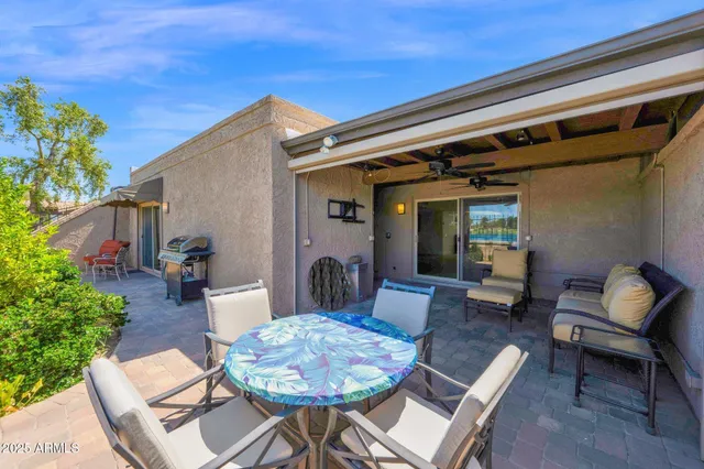 a outdoor space with furniture