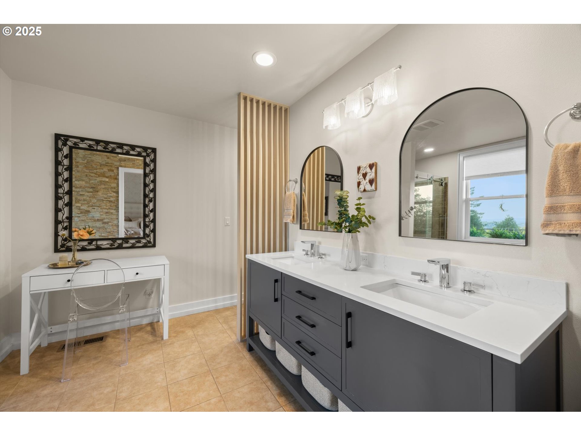 800 Rosemont Road West Linn, OR 97068 - Photo 24 of 48 a bathroom with a double vanity sink and a mirror