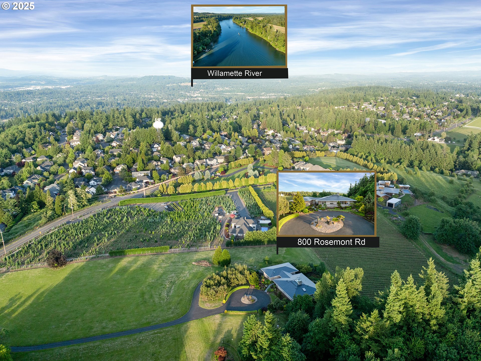 800 Rosemont Road West Linn, OR 97068 - Photo 45 of 48 an aerial view of a residential houses with outdoor space and trees