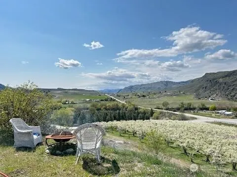a view of an outdoor space with mountain view