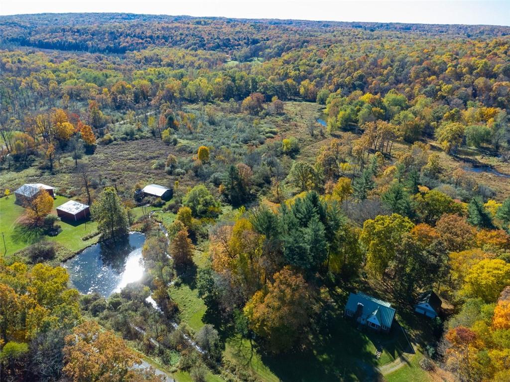 5572 Sandy Lake Polk Road Sandy Lake, PA 16145 - Photo 36 of 36 an aerial view of a houses with a yard