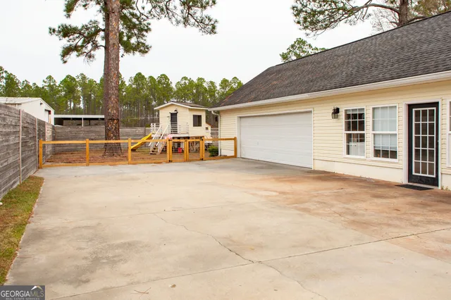 a view of a house with a patio
