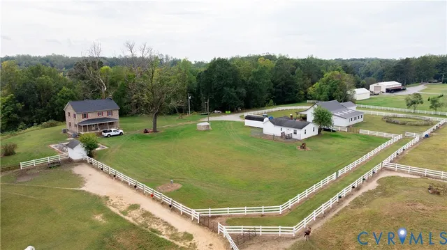 a view of a big yard with green space