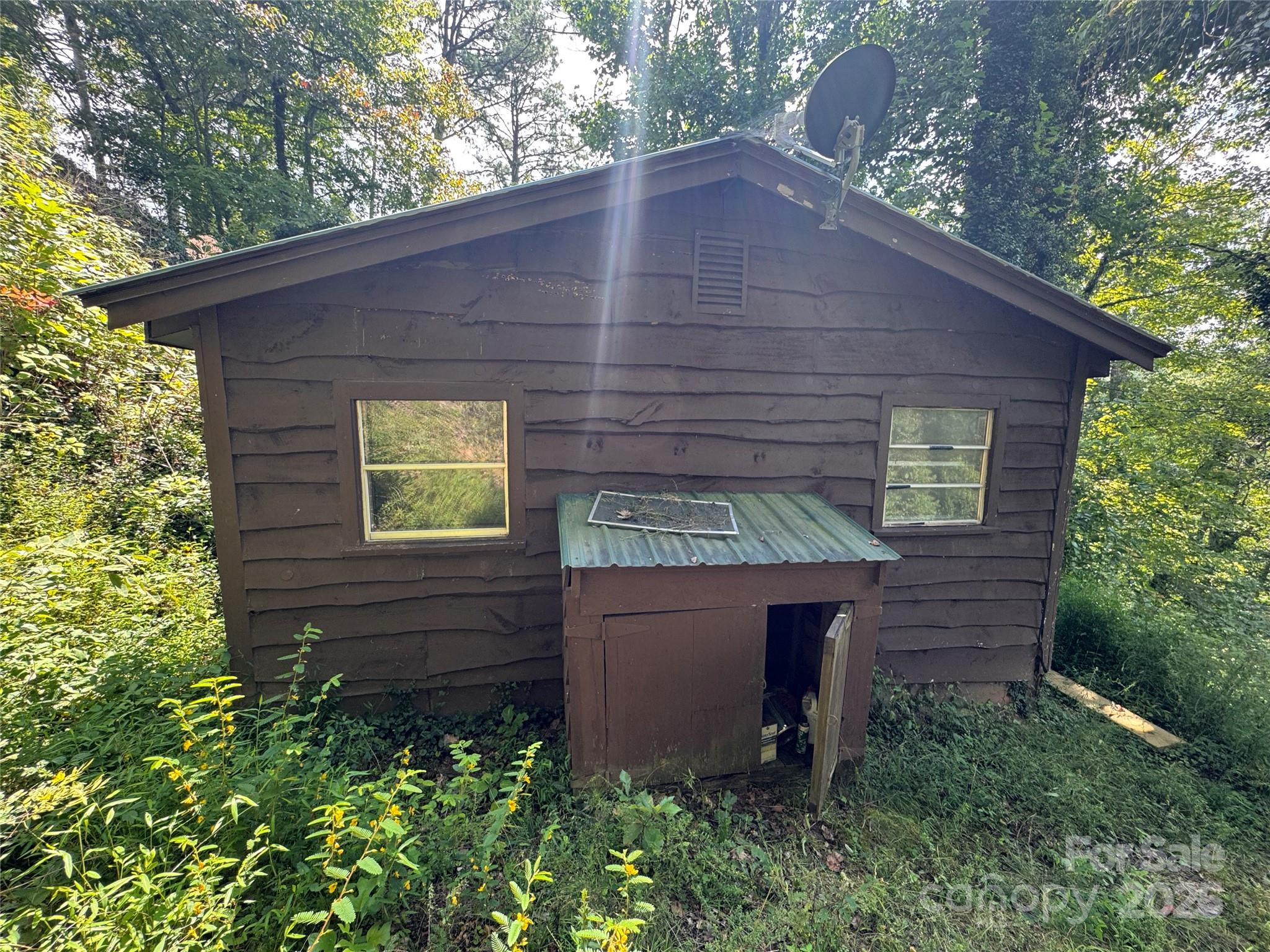 84 Pelohi Cove Road Bryson City, NC 28713 - Photo 17 of 22 a brick house with a small yard plants and large tree