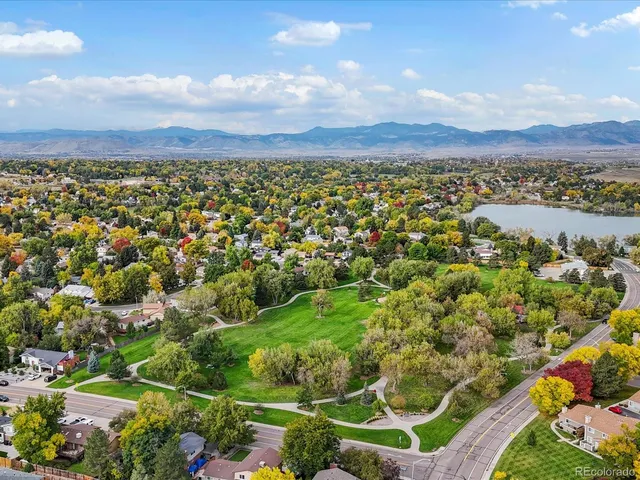 a view of a city with mountain