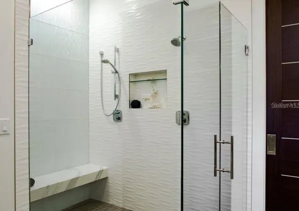 a bathroom with a shower