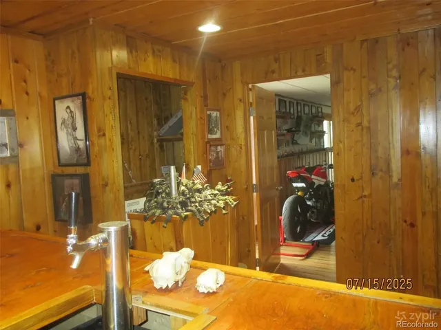 a bathroom with a tub and shower