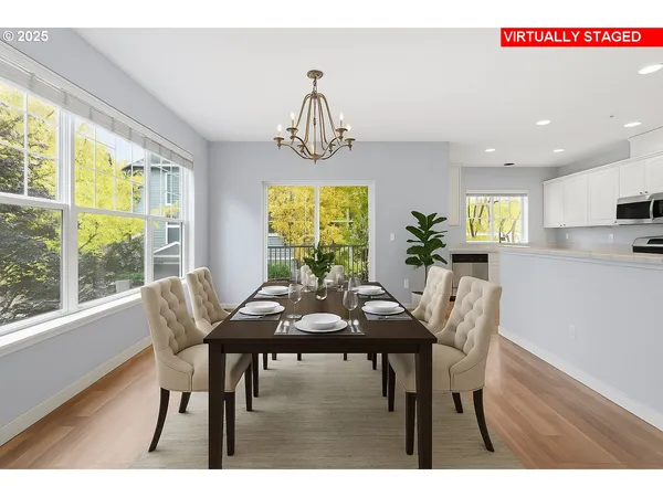 a view of kitchen and windows
