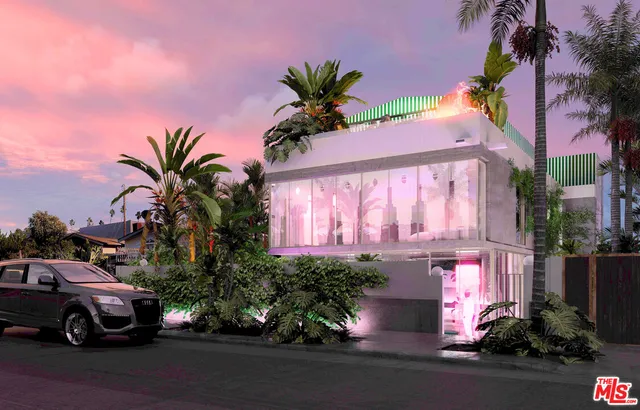 a car parked in front of a house