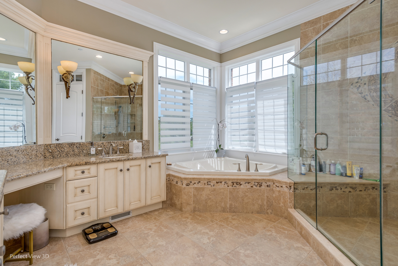 1235 MacAlpin Drive Inverness, IL 60010 - Photo 8 of 20 a bathroom with a granite countertop tub sink and mirror