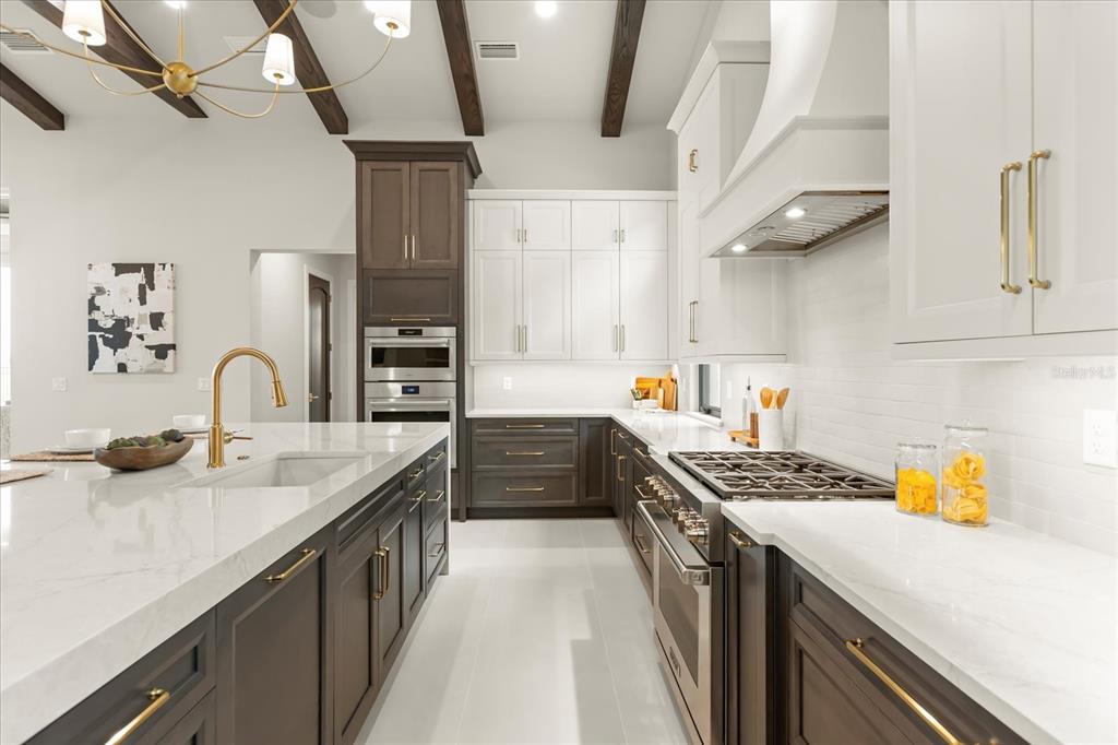 16001 Volterra Point Bella Collina, FL 34756 - Photo 16 of 47 a kitchen with stainless steel appliances granite countertop a sink stove and cabinets