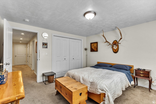 2863 Fallentine Road Sandy, UT 84093 - Photo 45 of 48 Carpeted room featuring a double bi-fold closet with white paneled doors, and a ceiling-mounted light fixture