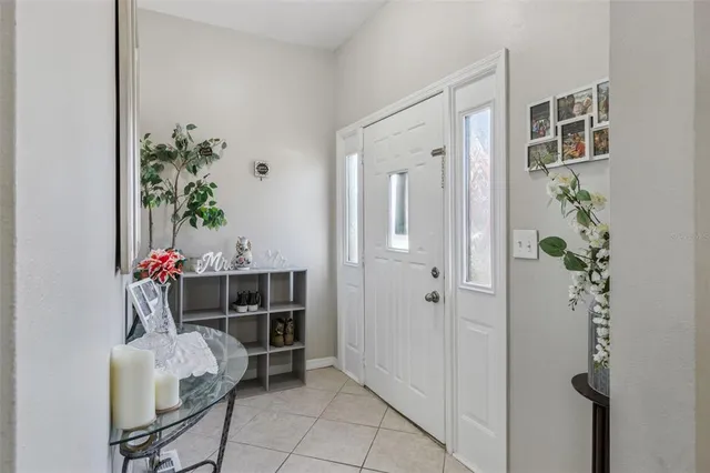 a room that has a table and chair in it