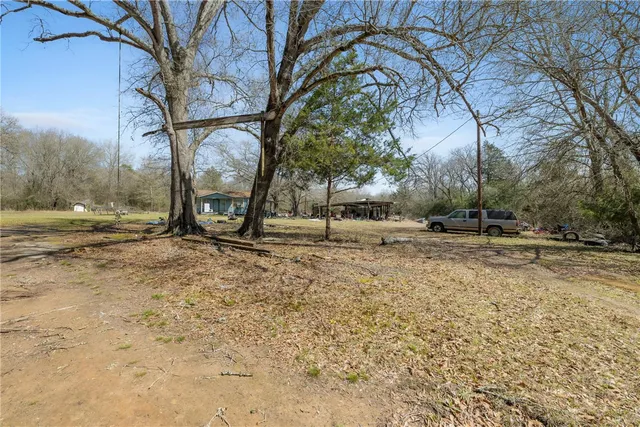 a view of a yard with trees