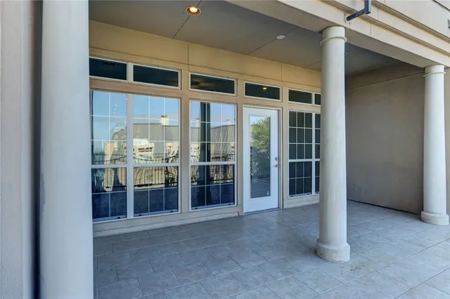 a view of an entryway of a building