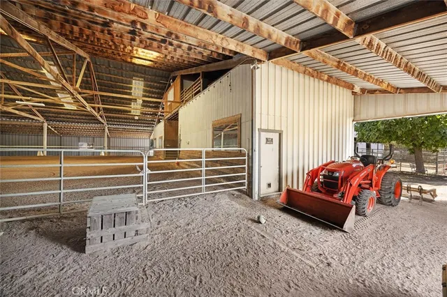 a view of a porch with a tree