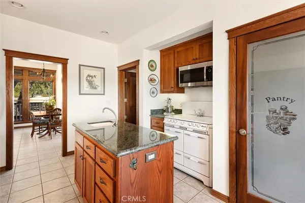a view of balcony with wooden floor