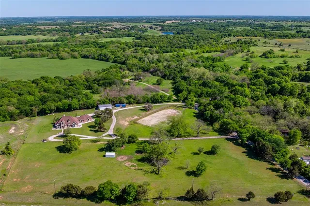 a view of a lake with a houses