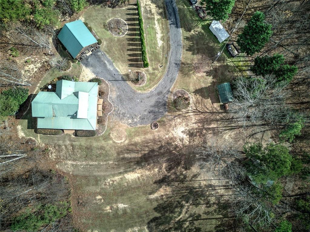 1252 Paris Mountain Road Rockmart, GA 30153 - Photo 58 of 93 an aerial view of a house with swimming pool and outdoor space