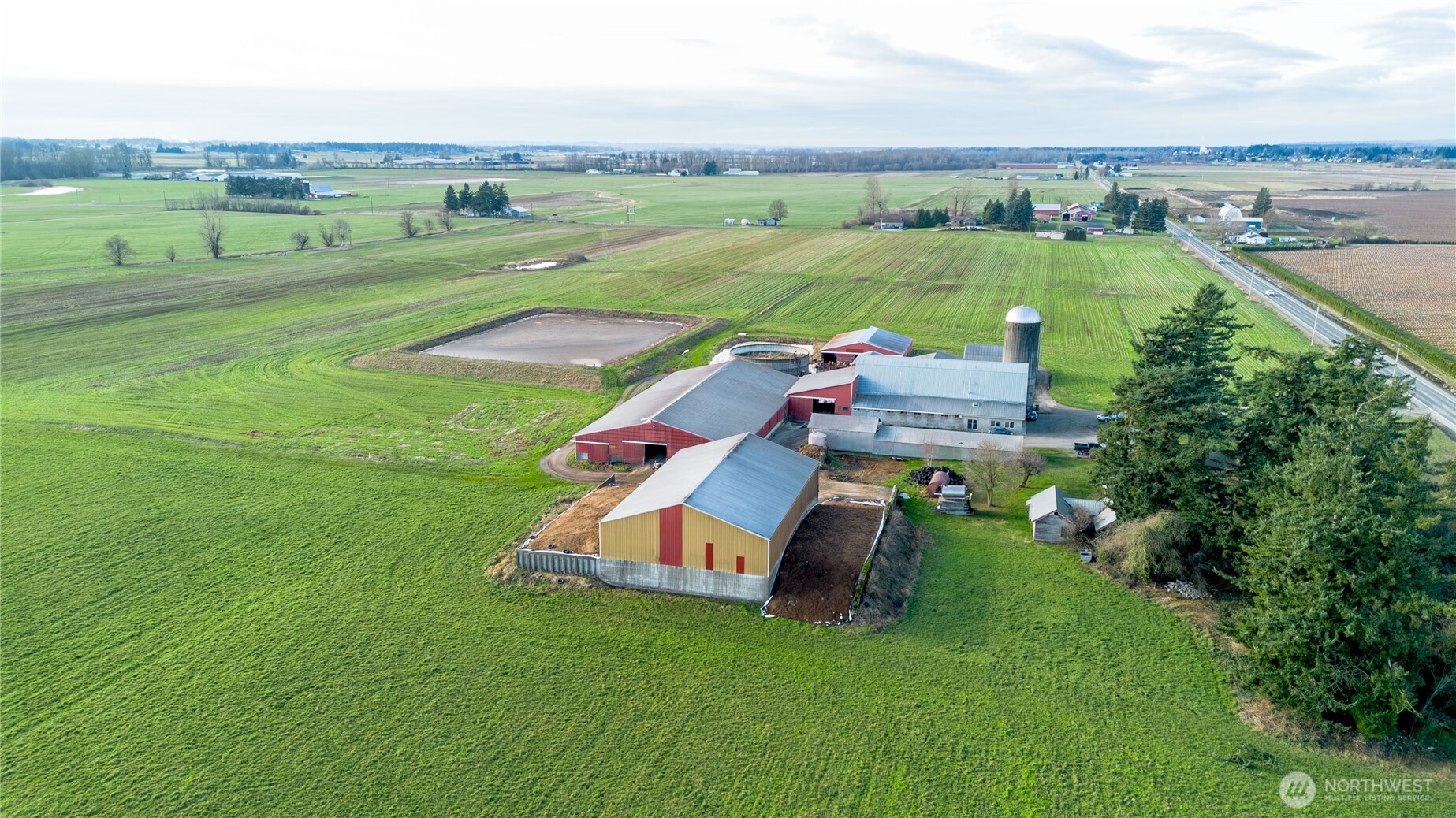 1925 Hampton Road Everson, WA 98247 - Photo 40 of 40 an aerial view of a house with outdoor space and street view