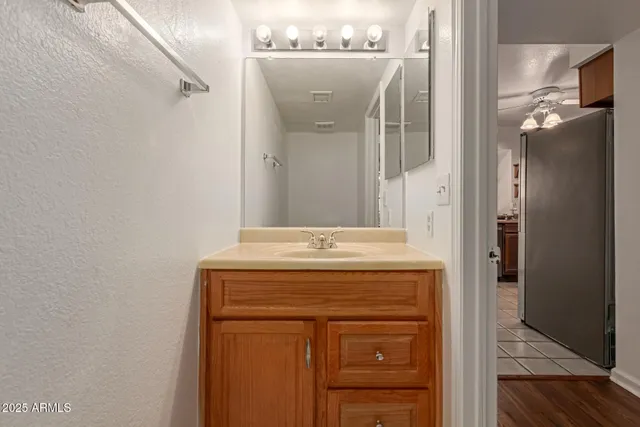 a view of an entryway with wooden floor
