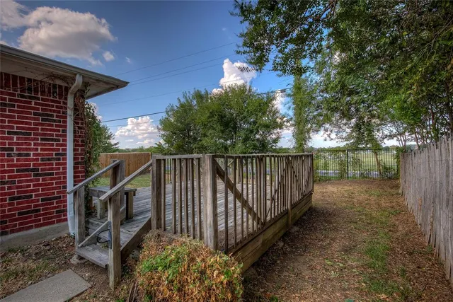 a view of a pathway of a patio