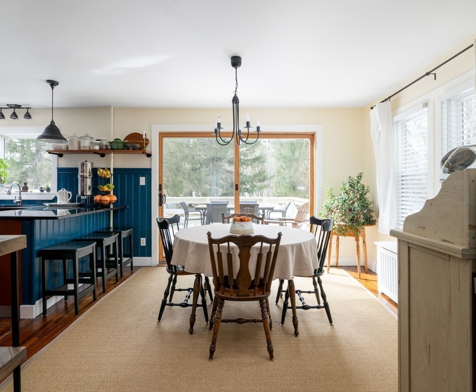 501 Spring Street Hanson, MA 02341 - Photo 8 of 32 a dining room with furniture mountain view and a floor to ceiling window