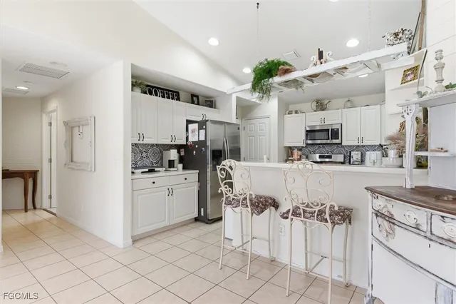 a aerial view of a house with a yard and potted plants