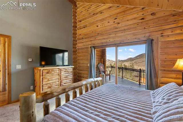 a view of a balcony with wooden floor