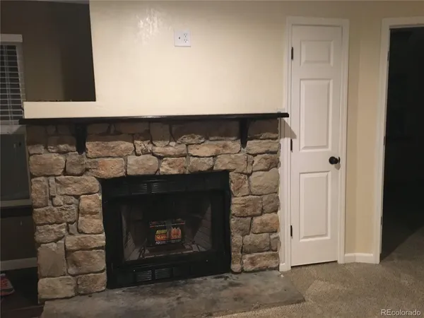 a room with fireplace