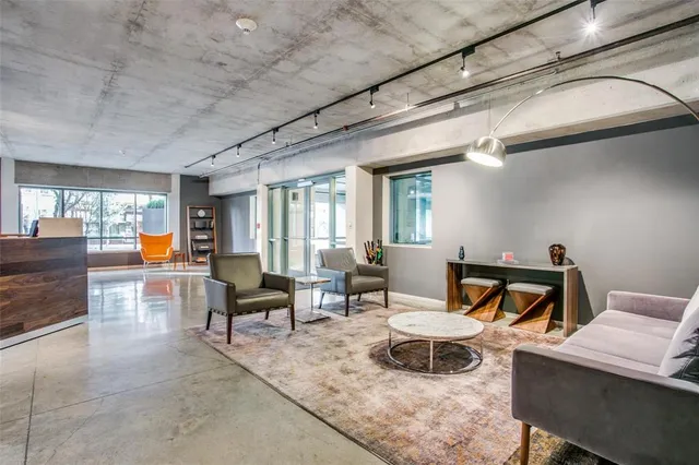 a living room with furniture