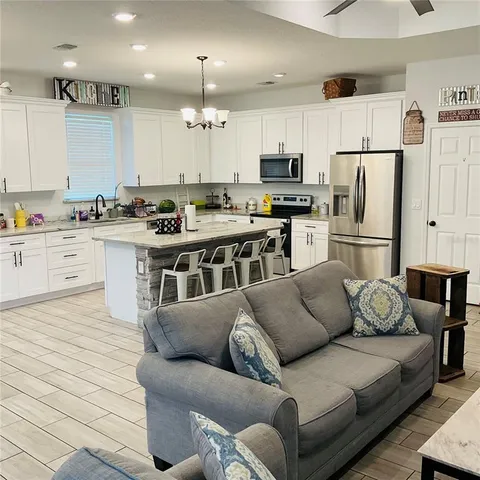 a view of a terrace with a garden