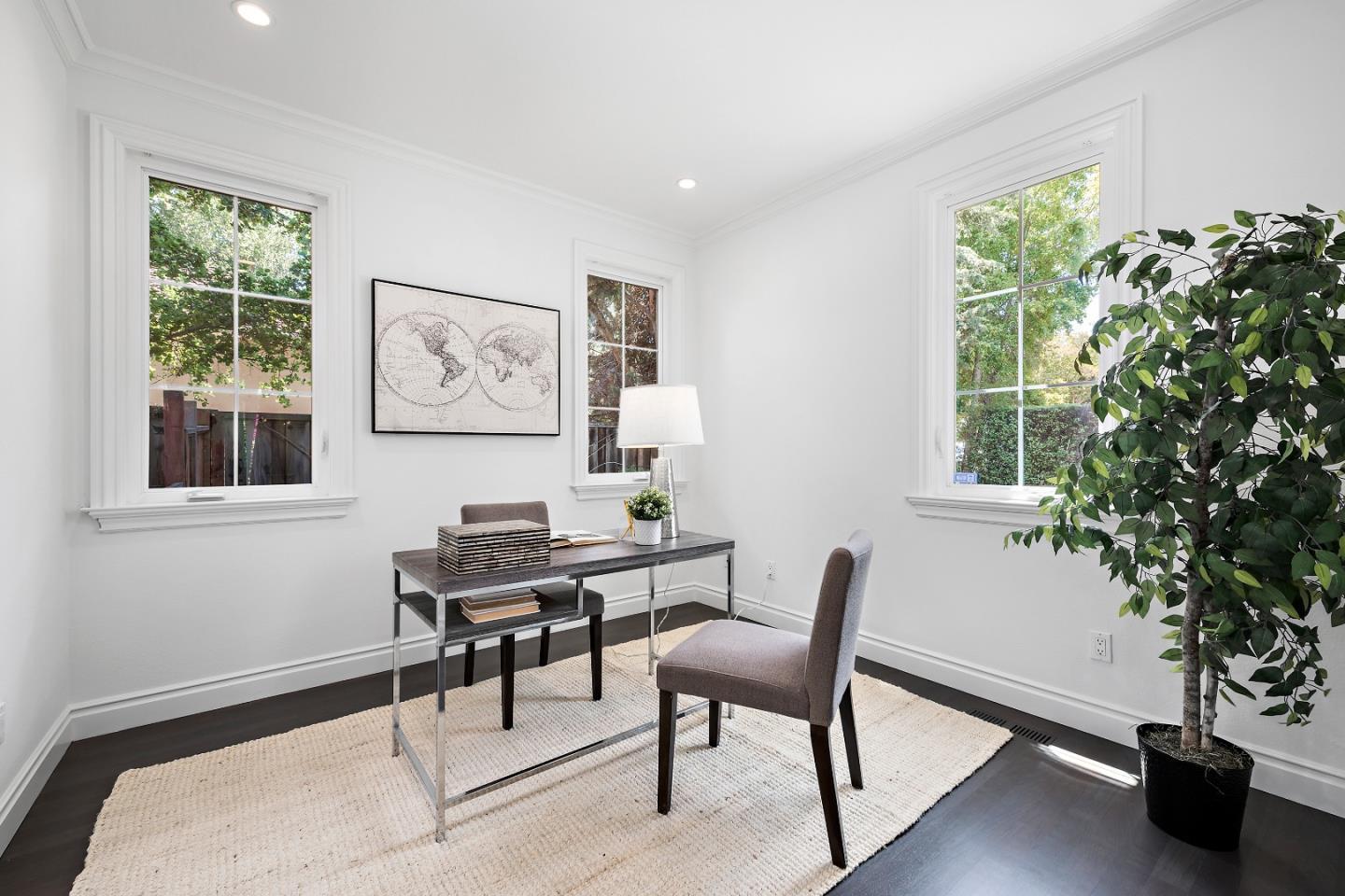 151 Giffin Road Los Altos, CA 94022 - Photo 19 of 44 a view of a workspace with furniture and a potted plant